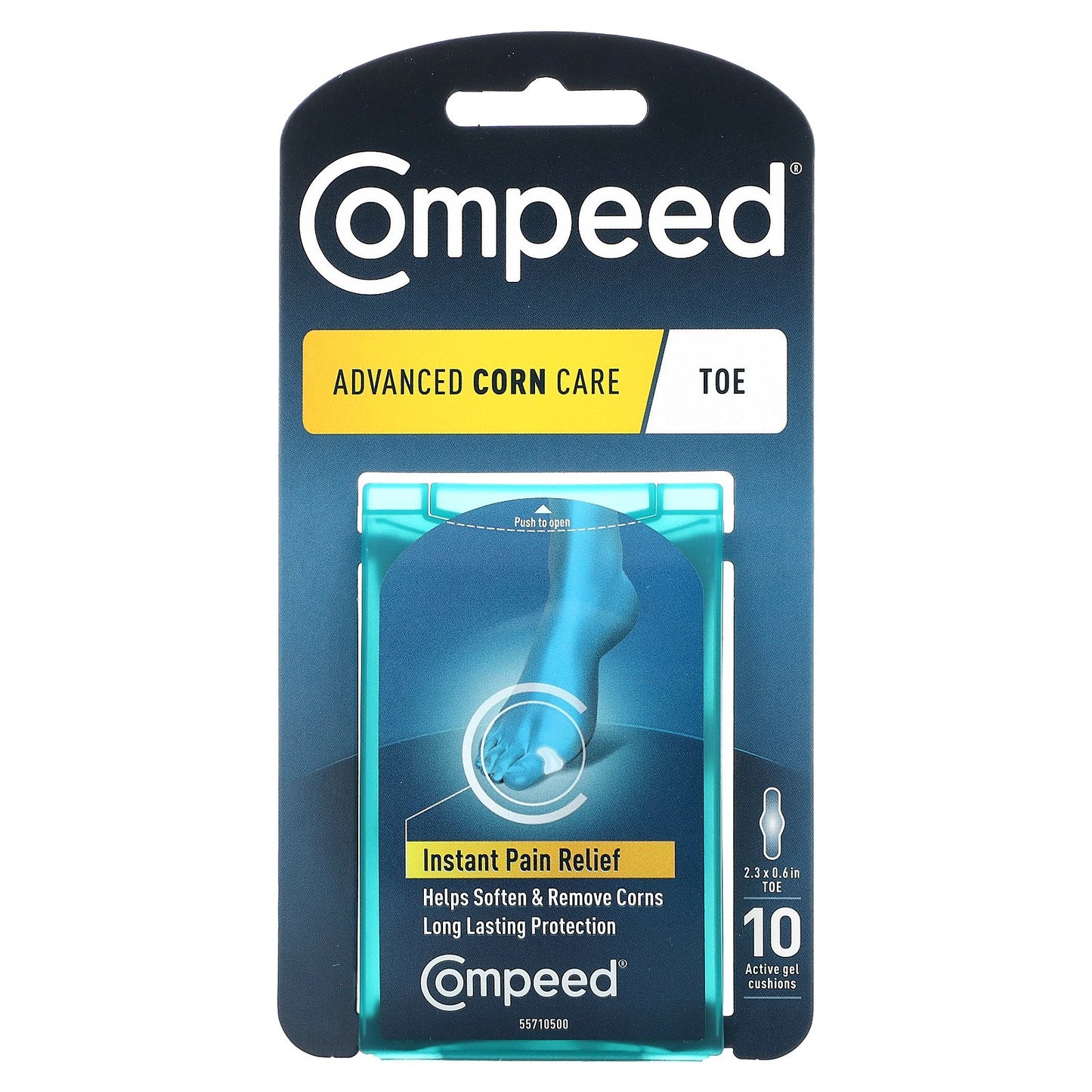 Compeed, Advance Corn Care, Toe, 10 Active Gel Cushions