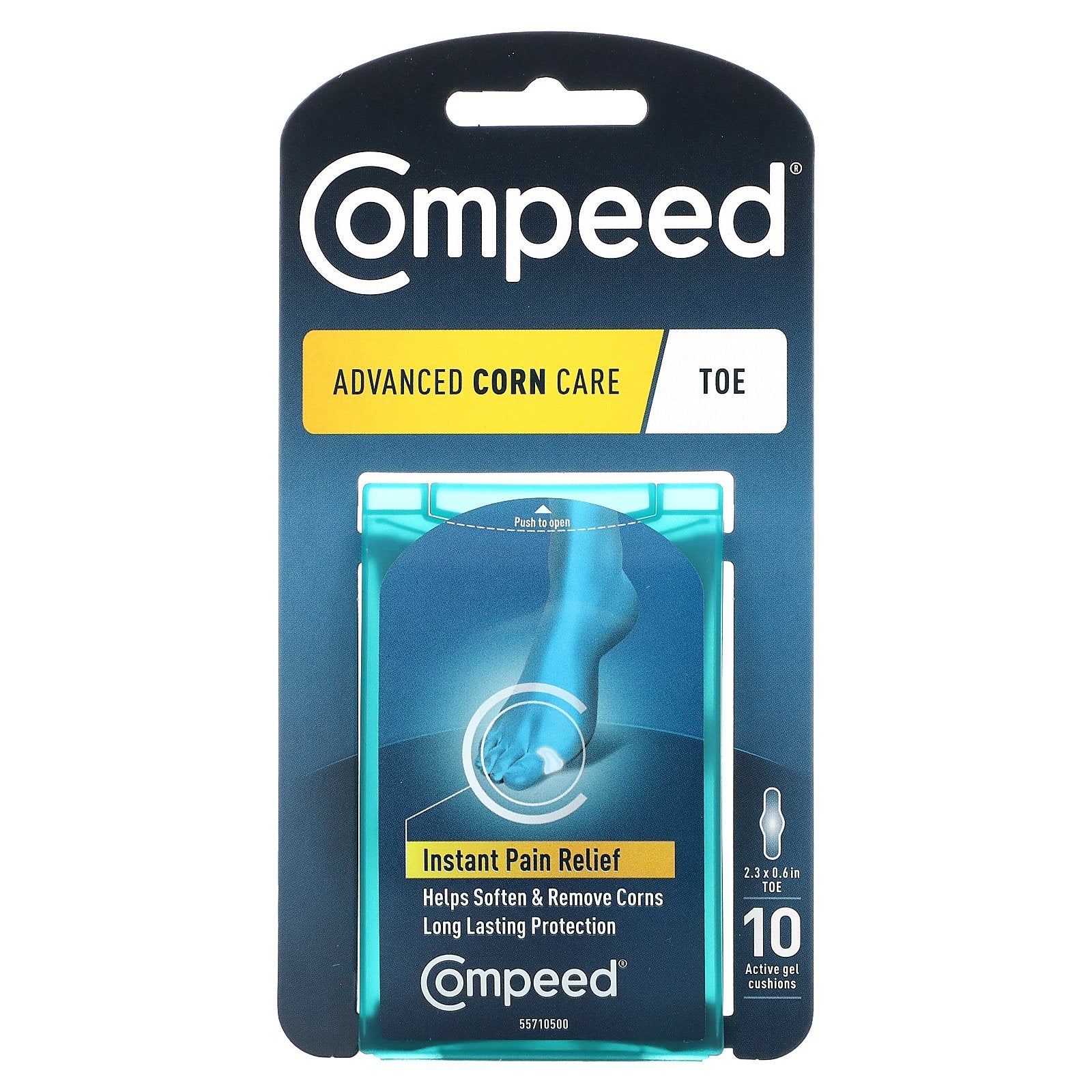 Compeed, Advance Corn Care, Toe, 10 Active Gel Cushions