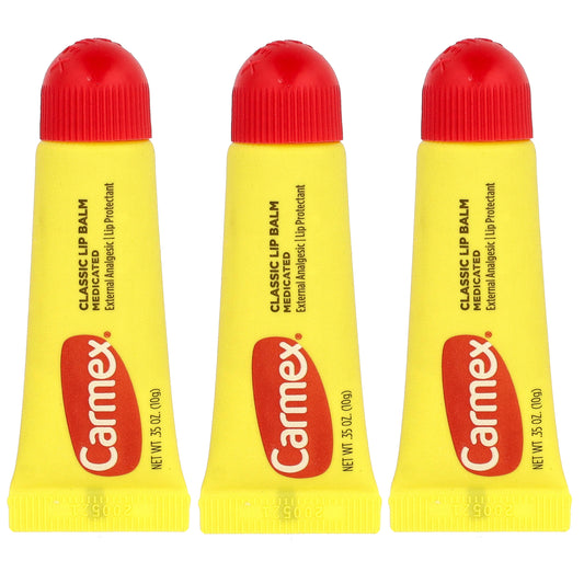 Carmex, Classic Lip Balm, Medicated, 3 Tubes, 0.35 oz (10 g) Each