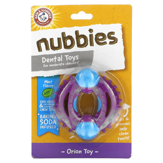 Arm & Hammer, Nubbies, Dental Toys for Moderate Chewers, Orion, Mint, 1 Toy