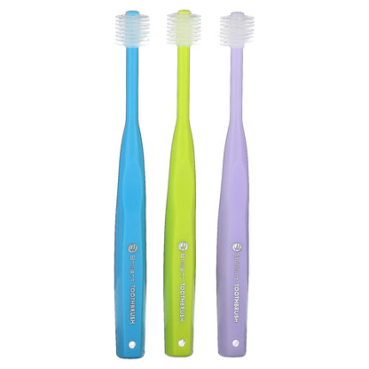 Baby Buddy, Brilliant, Child Toothbrush, 2-5 Years, Blue, Yellow, Purple, 3 Toothbrushes