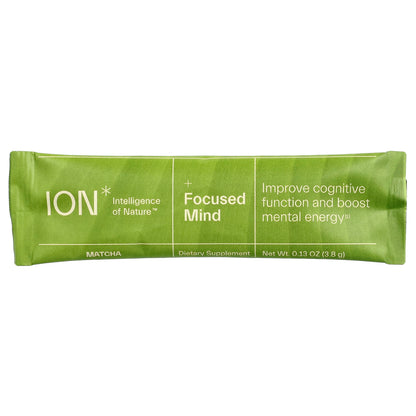 ION Intelligence of Nature, Focused Mind, Matcha, 20 Pack, 0.13 oz (3.8 g) Each