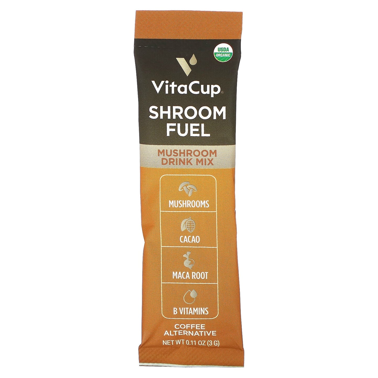 VitaCup, Shroom Fuel, Mushroom Drink Mix, 24 Single-Serve Sticks, 0.11 oz (3 g) Each