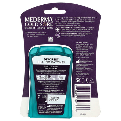 Mederma, Cold Sore, Discreet Healing Patch, 15 Patches