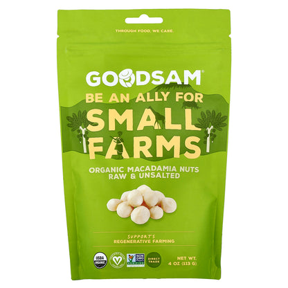 GoodSam, Organic Macadamia Nuts, Raw & Unsalted, 4 oz (113 g)