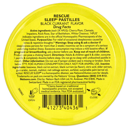 Bach, Rescue Sleep® Pastilles, Black Currant, 35 Pastilles, 1.7 oz (50 g)