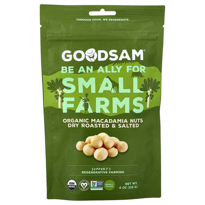 GoodSam, Organic Macadamia Nuts, Dry Roasted & Salted, 4 oz (113 g)