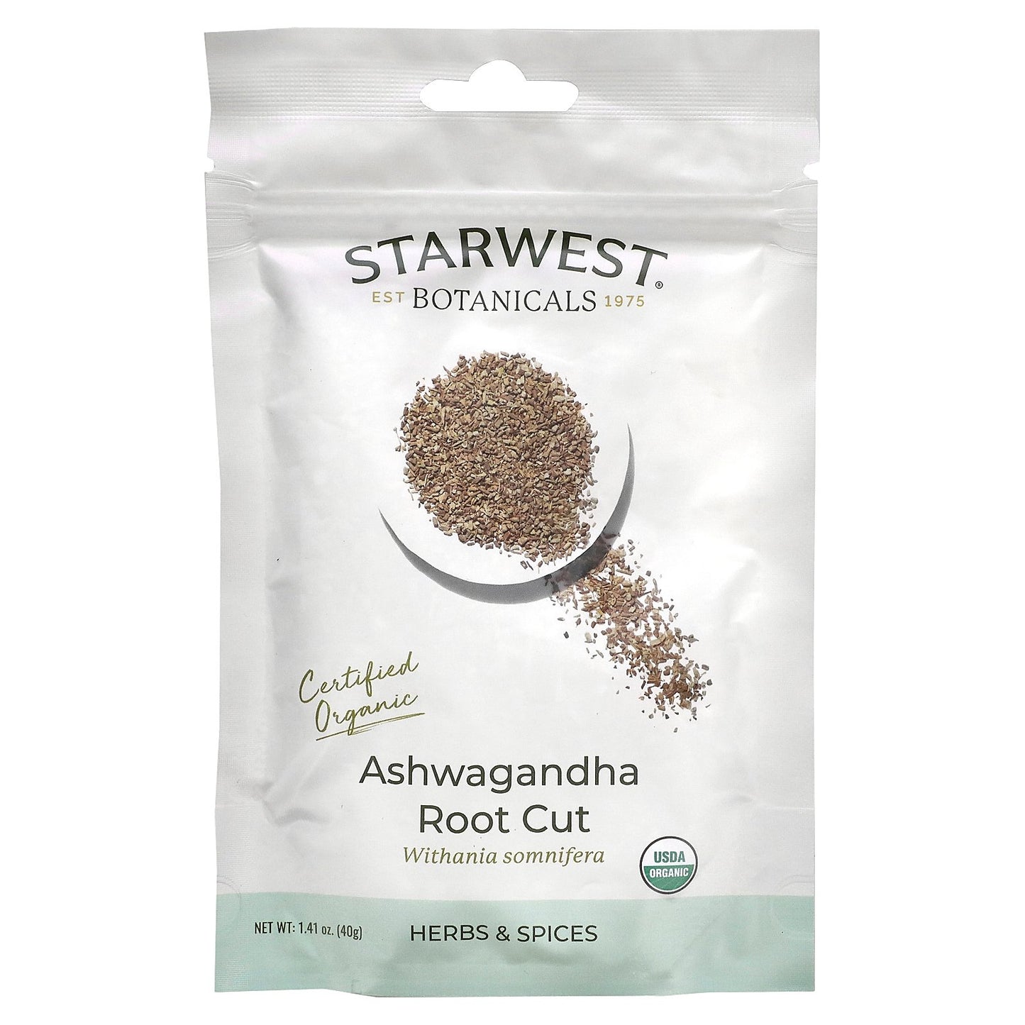 Starwest Botanicals, Organic Ashwagandha Root Cut, 1.41 oz (40 g)