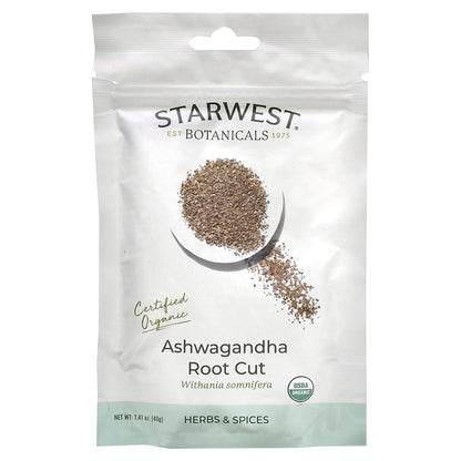 Starwest Botanicals, Organic Ashwagandha Root Cut, 1.41 oz (40 g)