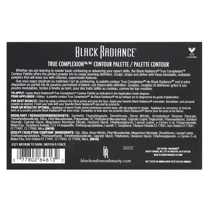 Black Radiance, True Complexion, Contour Palette, 8321 Medium to Dark, 0.38 oz (11 g)