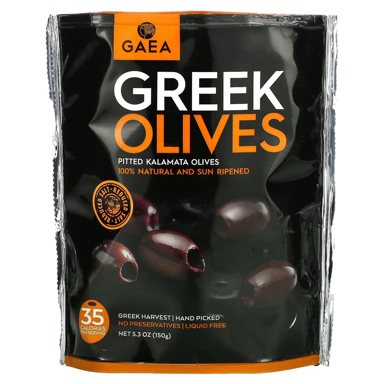 Gaea, Greek Olives, Pitted Kalamata Olives, 5.3 oz (150 g)