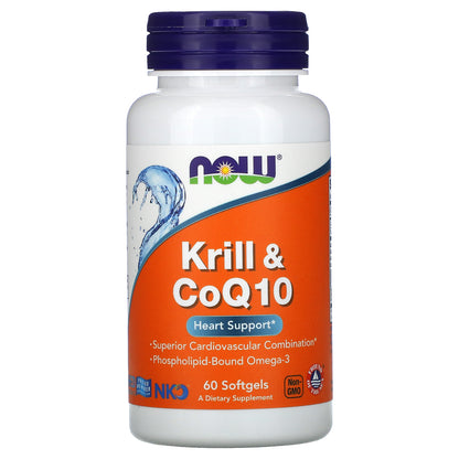 NOW Foods, Krill & CoQ10, 60 Softgels