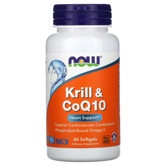 NOW Foods, Krill & CoQ10, 60 Softgels