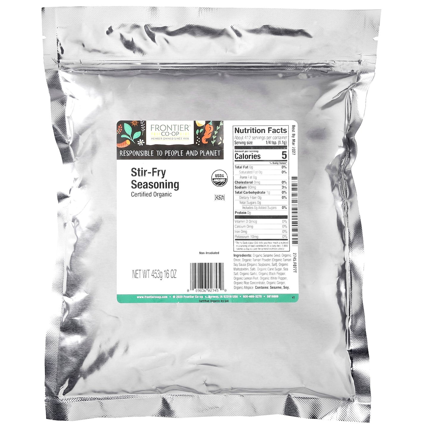 Frontier Co-op, Organic Stir-Fry Seasoning, 16 oz (453 g)