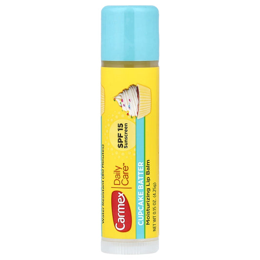 Carmex, Daily Care™, Moisturizing Lip Balm, SPF 15, Cupcake Batter, 0.15 oz (4.25 g)