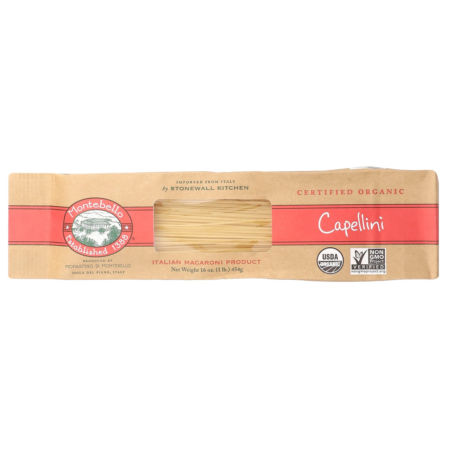 Montebello, Organic Capellini, 16 oz (454 g)