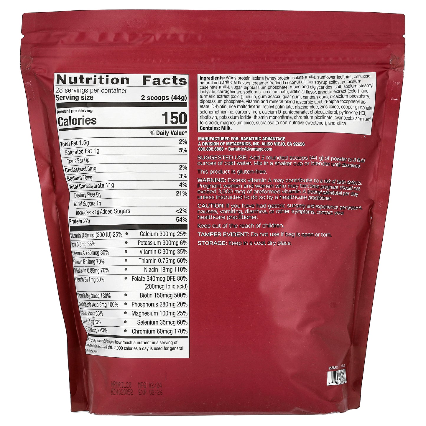 Bariatric Advantage, HPMR, High Protein Meal Replacement, Iced Latte, 2 lb 11.46 oz (1,232 g)