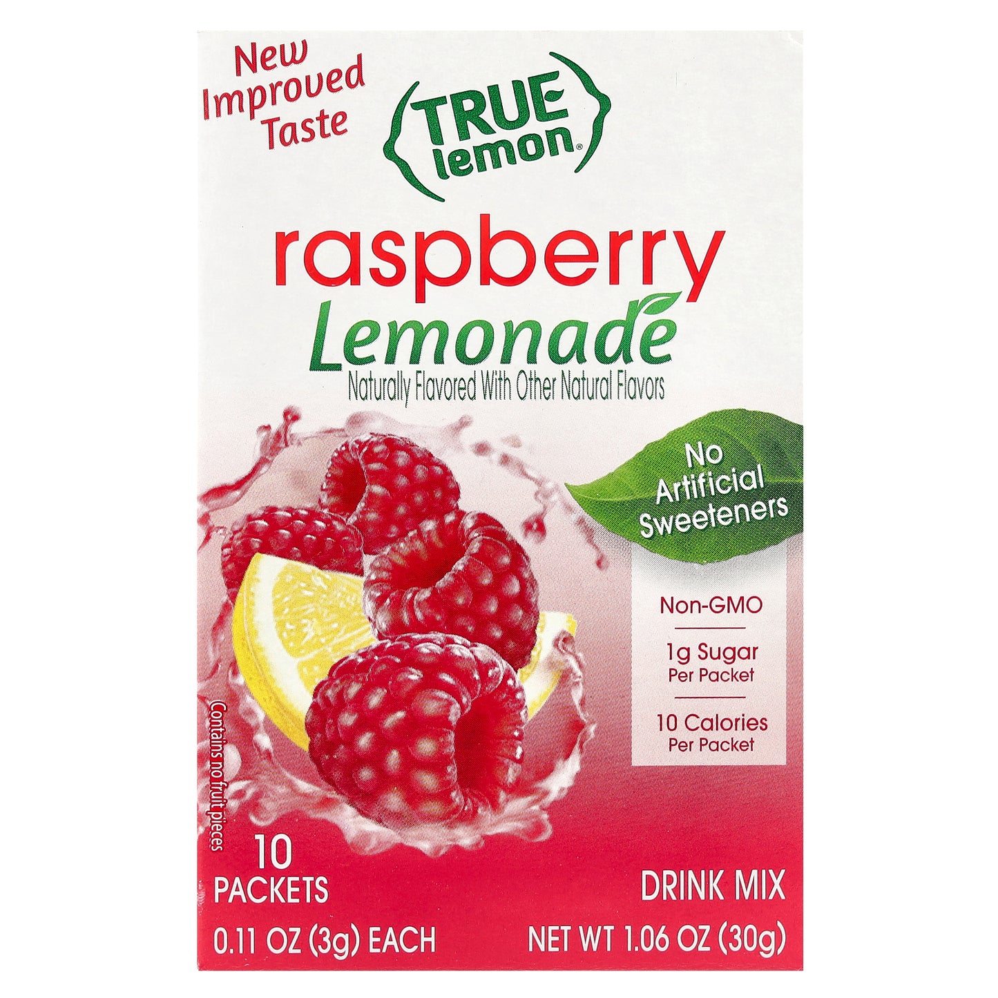 True Citrus, True Lemon®, Raspberry Lemonade, 10 Packets, 0.11 oz (3 g) Each