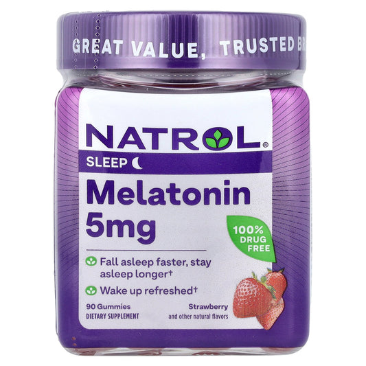 Natrol, Melatonin, Strawberry, 5 mg, 90 Gummies