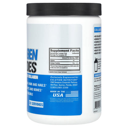 EVLution Nutrition, Collagen Peptides, Unflavored, 11.64 oz (330 g)