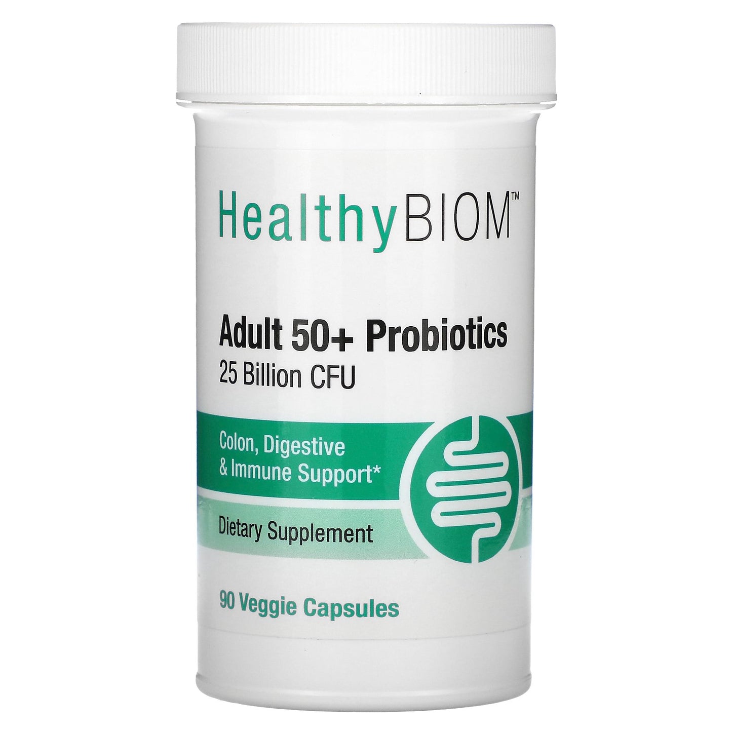 HealthyBiom, Adult 50+ Probiotics, 25 Billion CFU, 90 Veggie Capsules