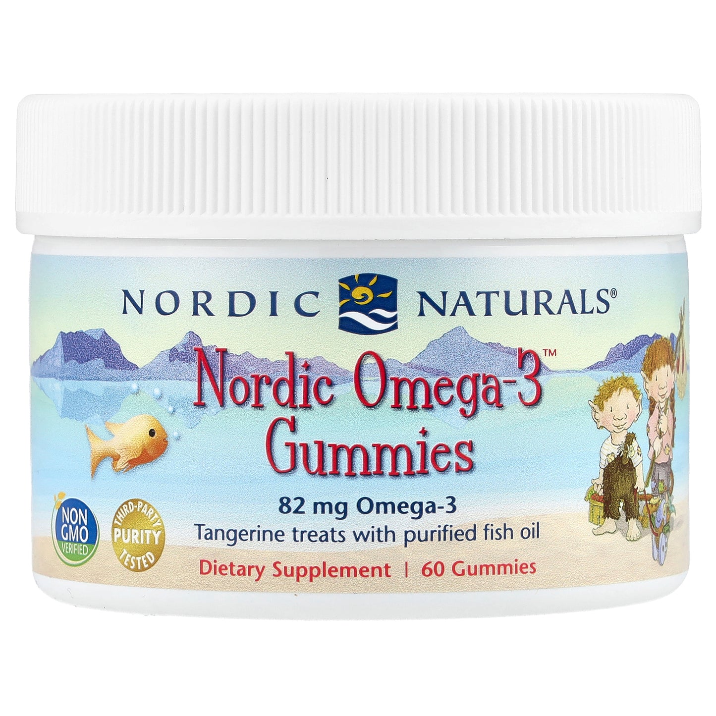 Nordic Naturals, Nordic Omega-3™ Gummies, Tangerine, 82 mg, 60 Gummies