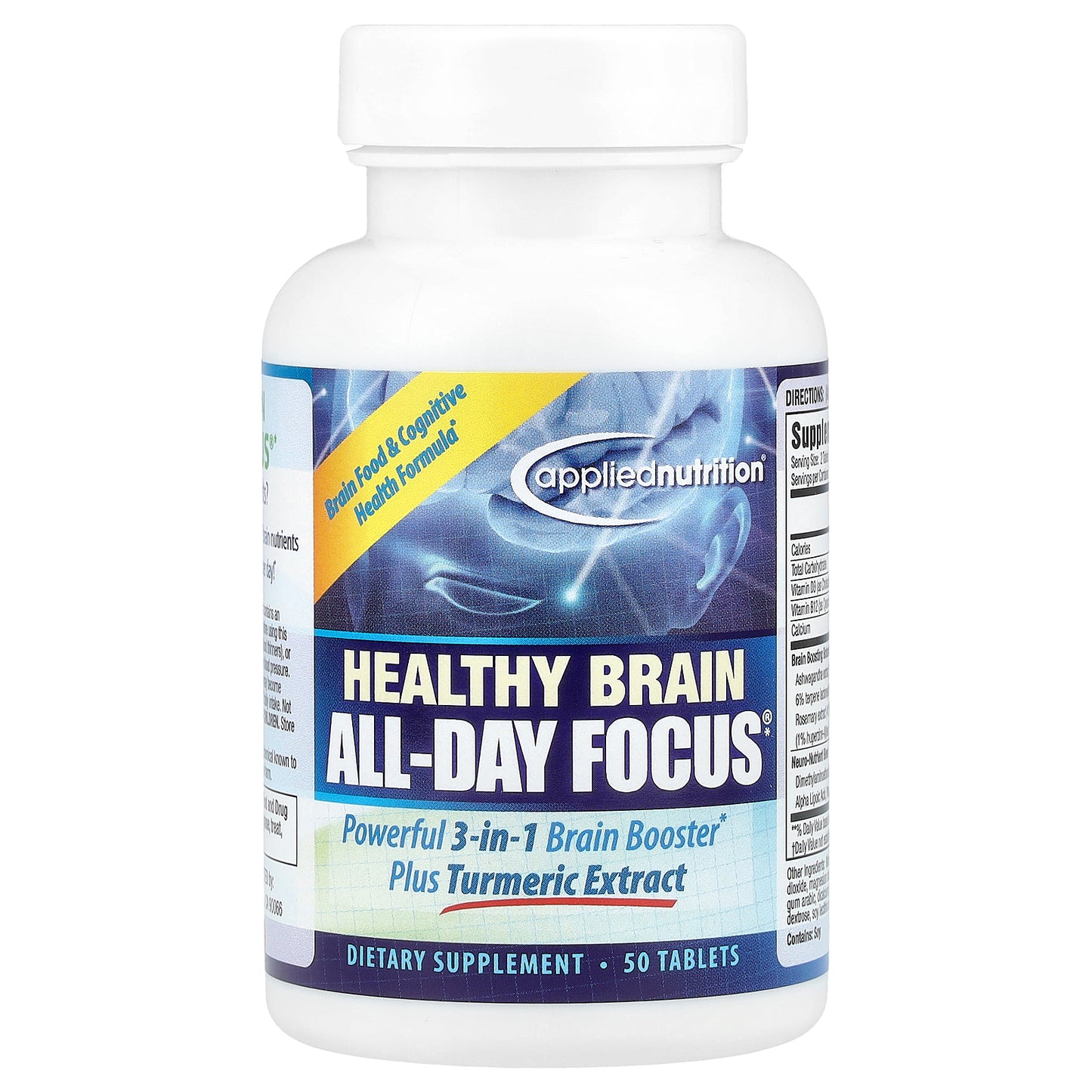 Applied Nutrition, Healthy Brain All-Day Focus®, 50 Tablets