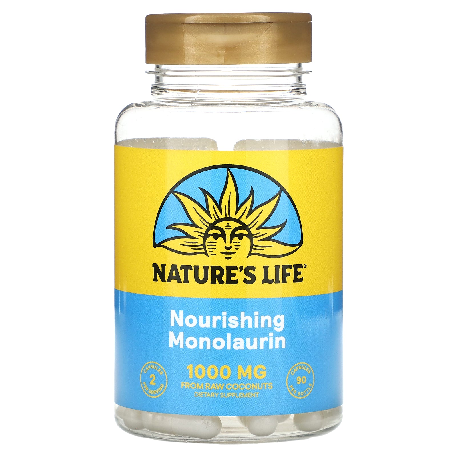 Nature's Life, Nourishing Monolaurin, 90 Capsules (500 mg per Capsule)