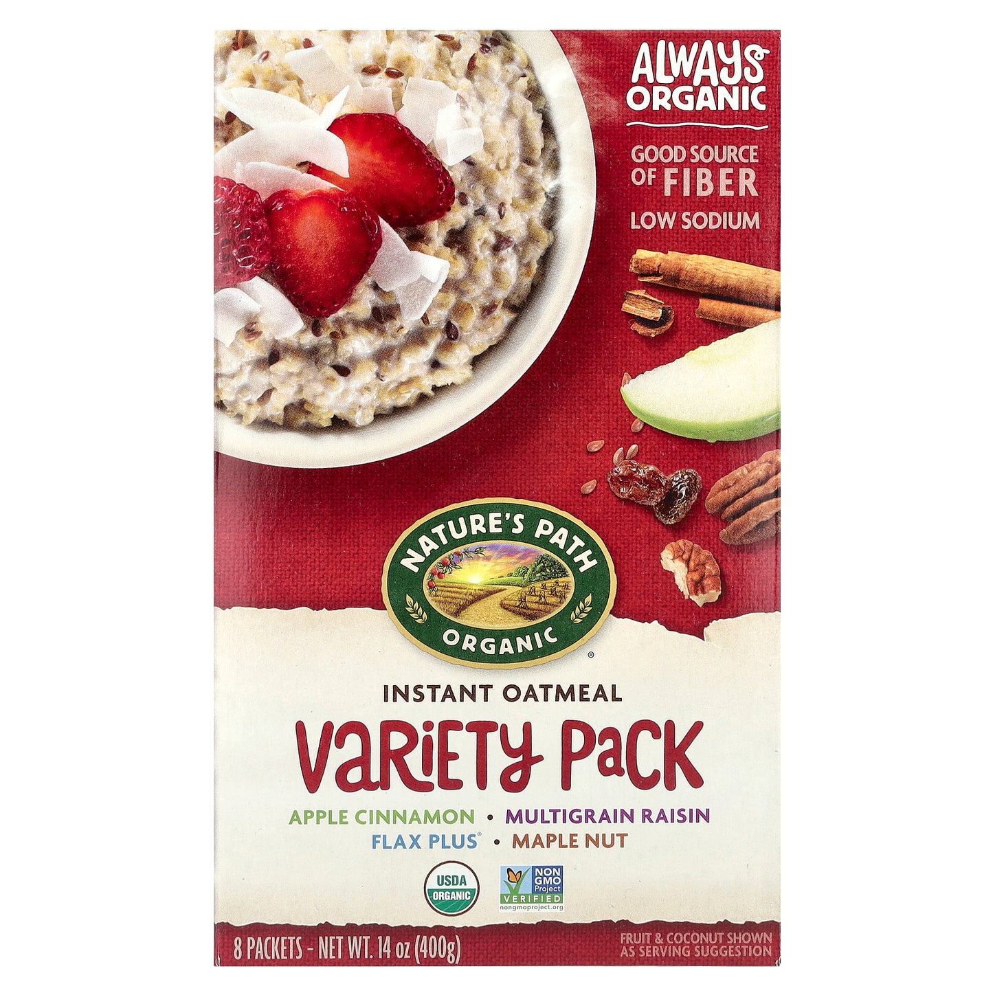 Nature's Path, Organic Instant Oatmeal, Variety Pack, 8 Packets, 14 oz (400 g)