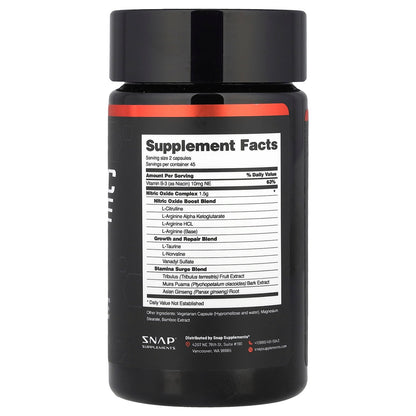 Snap Supplements, Nitric Oxide Booster, 90 Capsules
