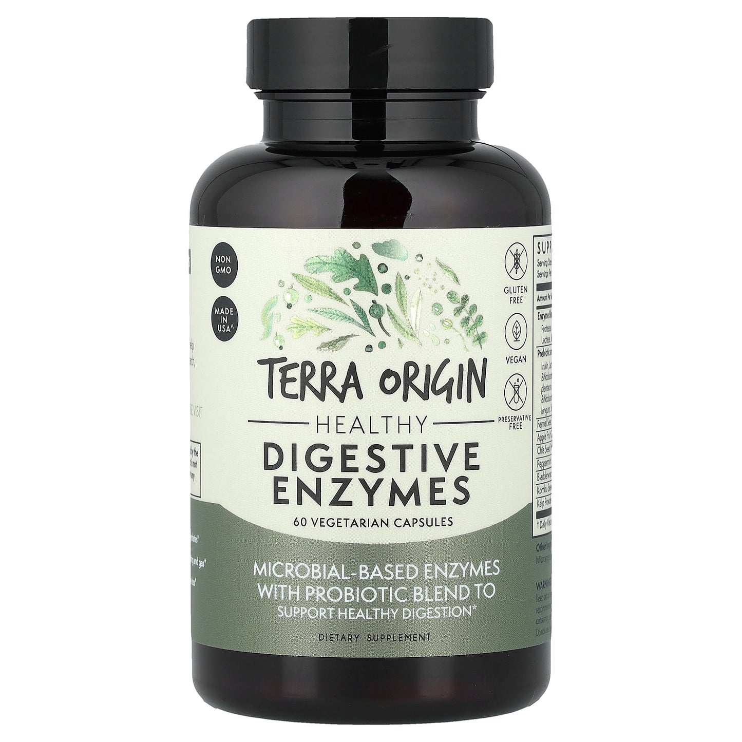 Terra Origin, Healthy Digestive Enzymes, 60 Vegetarian Capsules