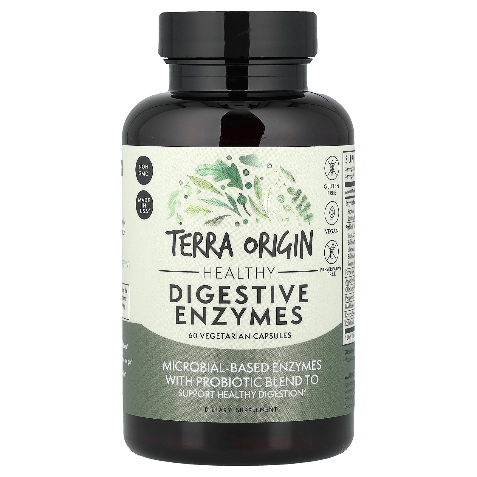 Terra Origin, Healthy Digestive Enzymes, 60 Vegetarian Capsules