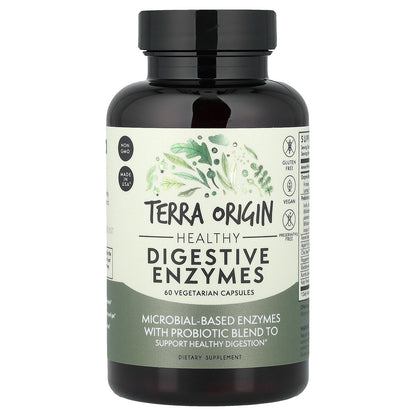Terra Origin, Healthy Digestive Enzymes, 60 Vegetarian Capsules