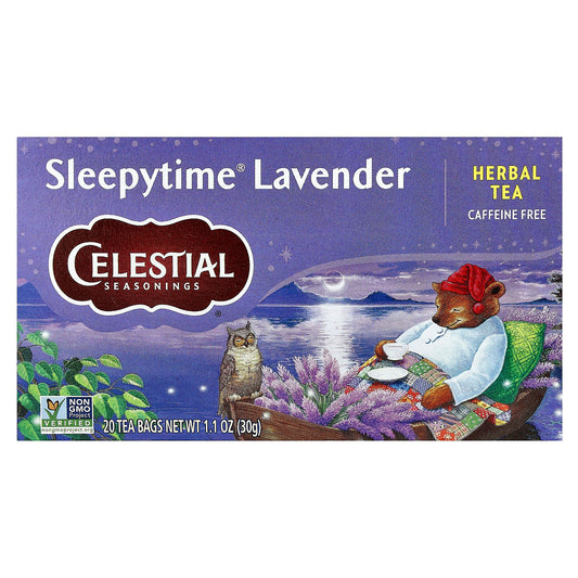 Celestial Seasonings, Herbal Tea, Sleepytime® Lavender, Caffeine Free, 20 Tea Bags, 1.1 oz (30 g)