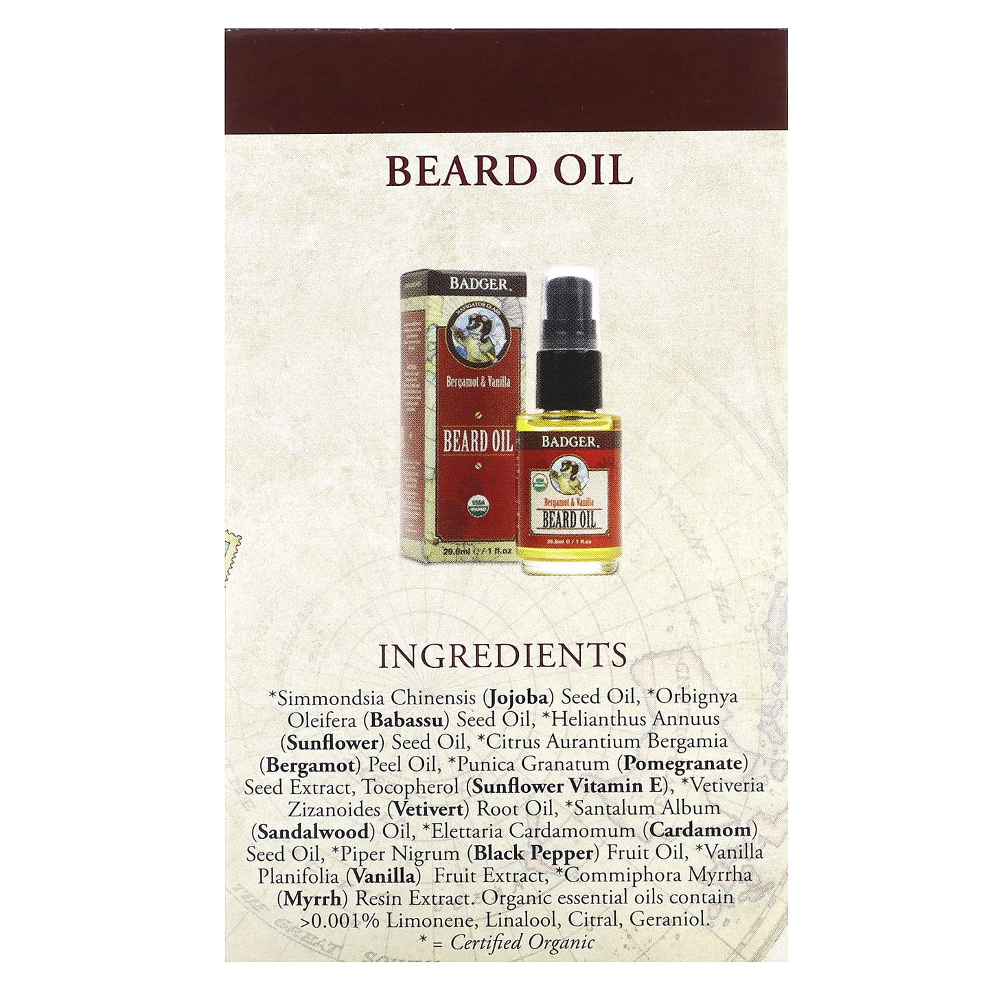 Badger, Beard Grooming Kit, Bergamot & Vanilla, 2 Piece Kit