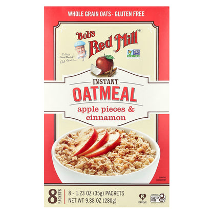 Bob's Red Mill, Instant Oatmeal Packets, Apple Pieces & Cinnamon, 8 Packets, 1.23 oz (35 g) Each