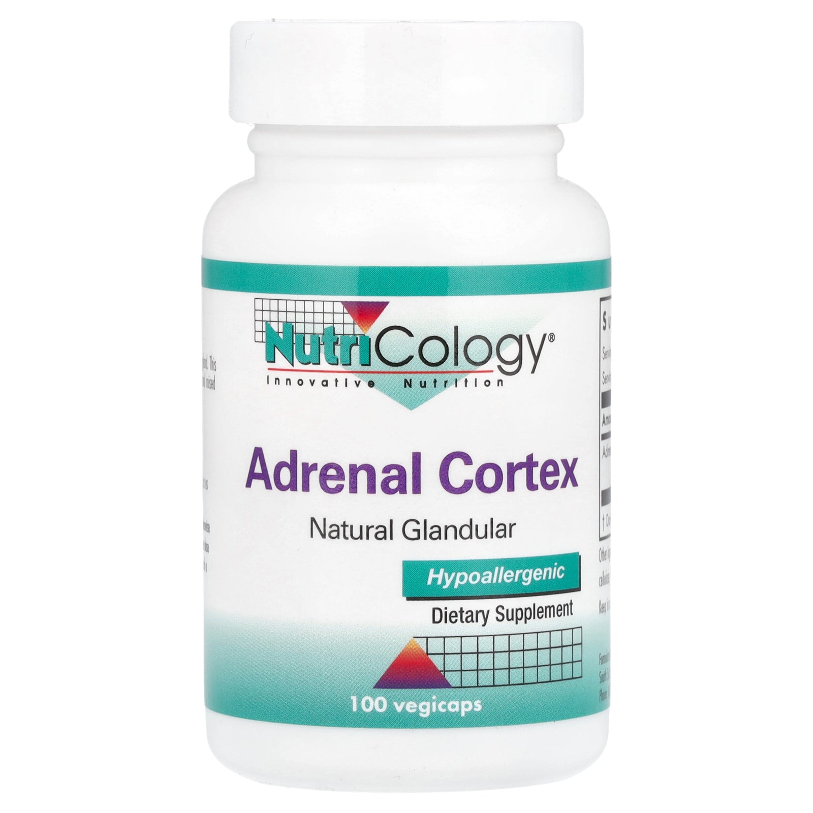 Nutricology, Adrenal Cortex, Natural Glandular, 100 Vegicaps