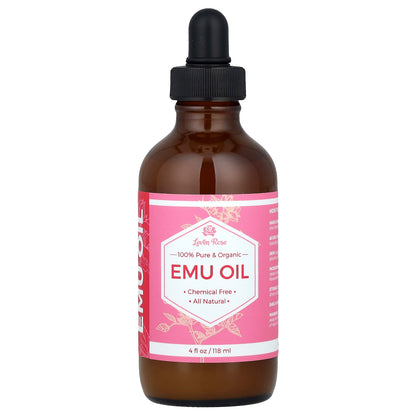 Leven Rose, 100% Pure & Organic Emu Oil, 4 fl oz (118 ml)
