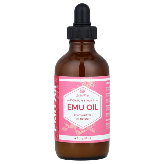 Leven Rose, 100% Pure & Organic Emu Oil, 4 fl oz (118 ml)