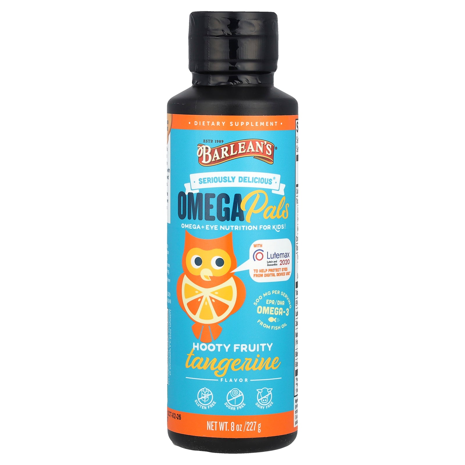 Barlean's, Omega Pals, Hooty Fruity Tangerine, 8 oz (227 g)