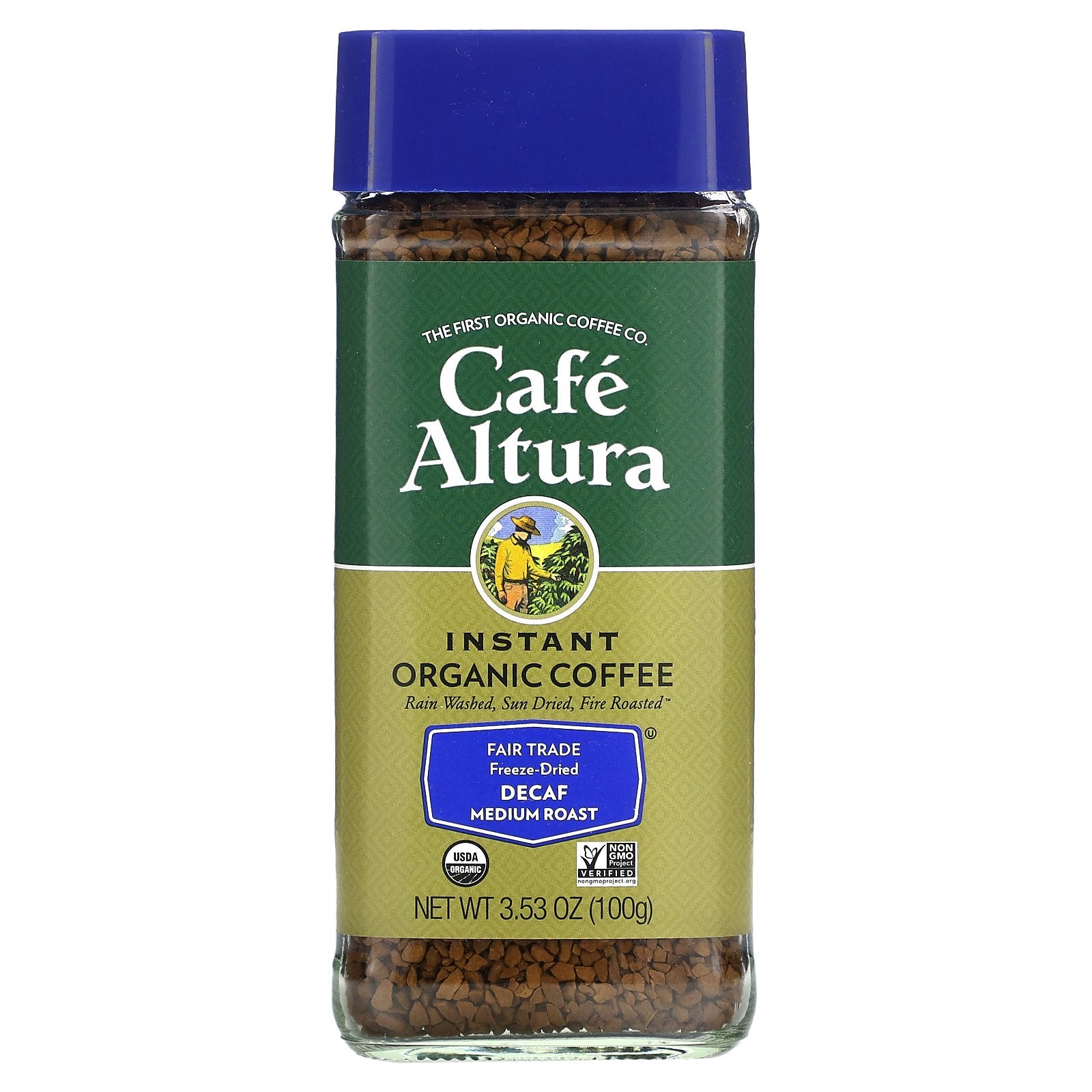 Cafe Altura, Instant Organic Coffee, Medium Roast, Freeze-Dried, Decaf, 3.53 oz (100 g)