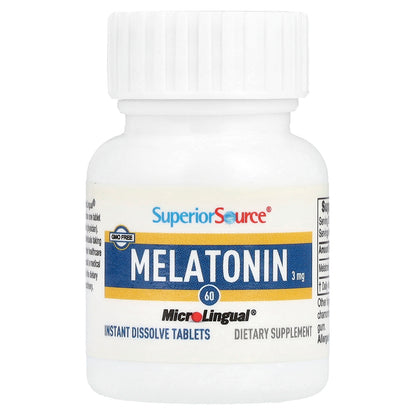 Superior Source, Melatonin, 3 mg, 60 MicroLingual® Instant Dissolve Tablets