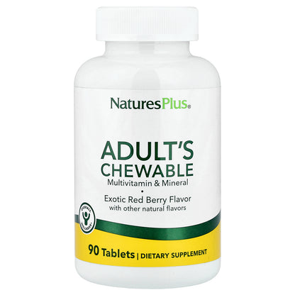 NaturesPlus, Adult's Chewable Multivitamin & Mineral, Exotic Red Berry, 90 Tablets