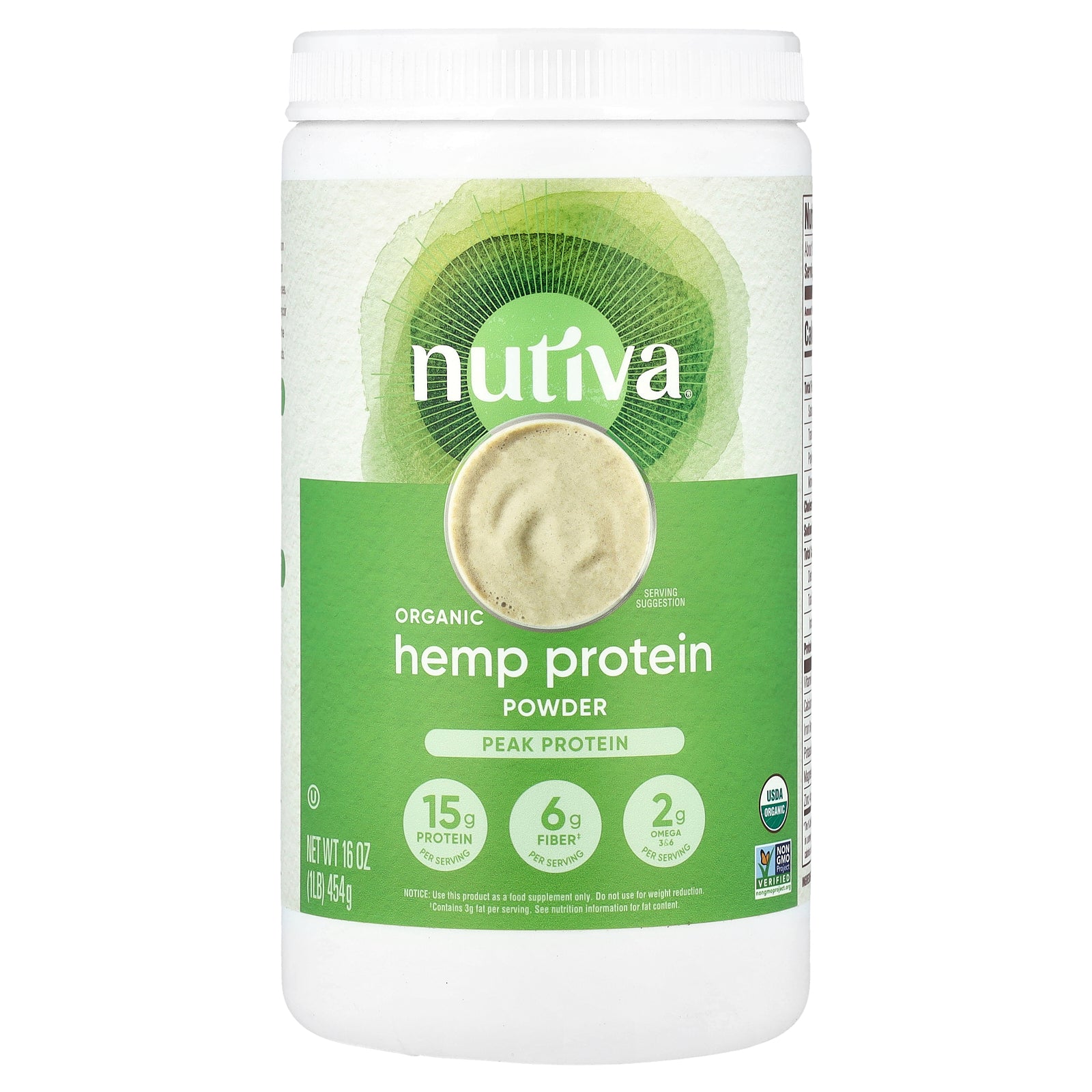 Nutiva, Organic Hemp Protein Powder, 1 lb (454 g)