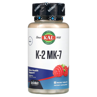 KAL, K-2 MK-7, Raspberry, 100 mcg , 60 Micro Tablets