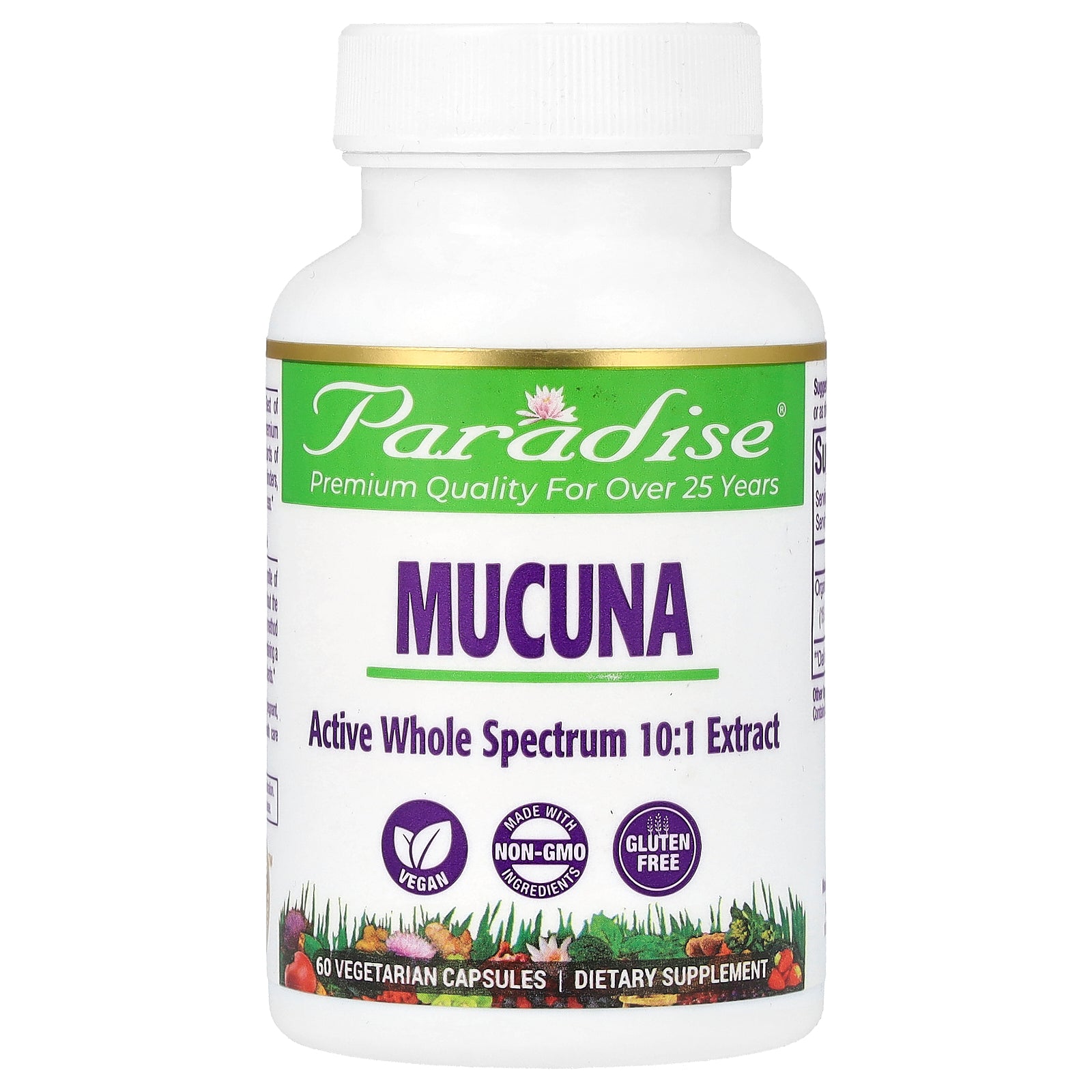 Paradise Herbs, Mucuna, 60 Vegetarian Capsules