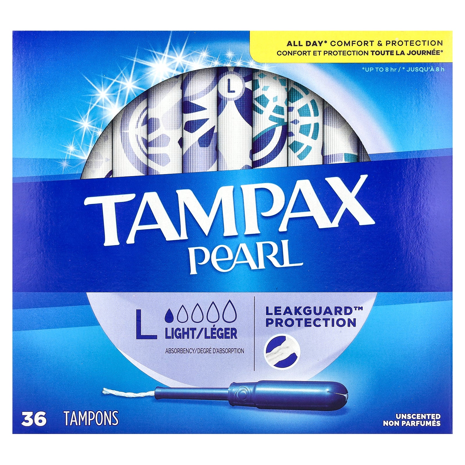 Tampax, Pearl, Light, Unscented, 36 Tampons