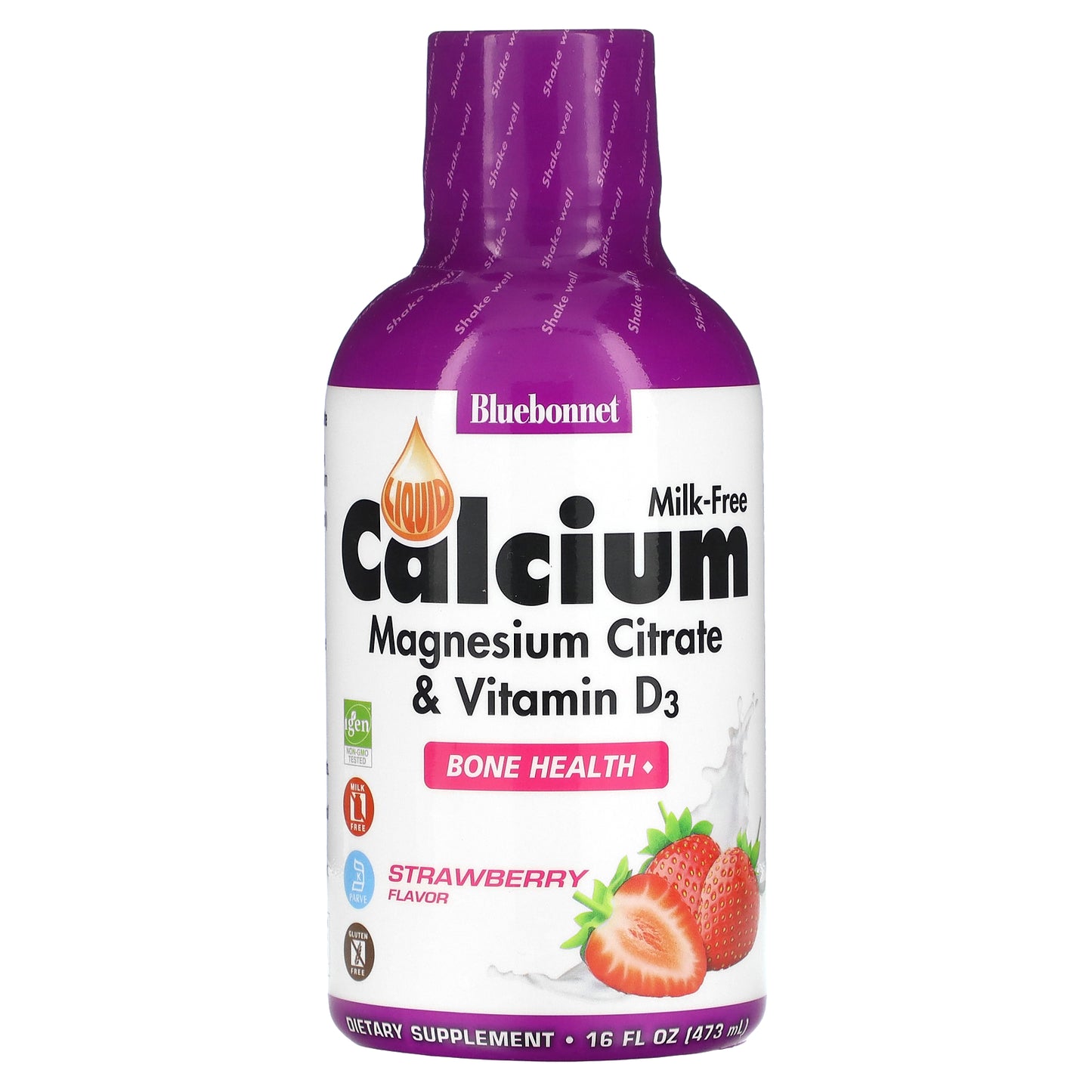 Bluebonnet Nutrition, Liquid Calcium, Magnesium Citrate & Vitamin D3, Strawberry, 16 fl oz (473 ml)