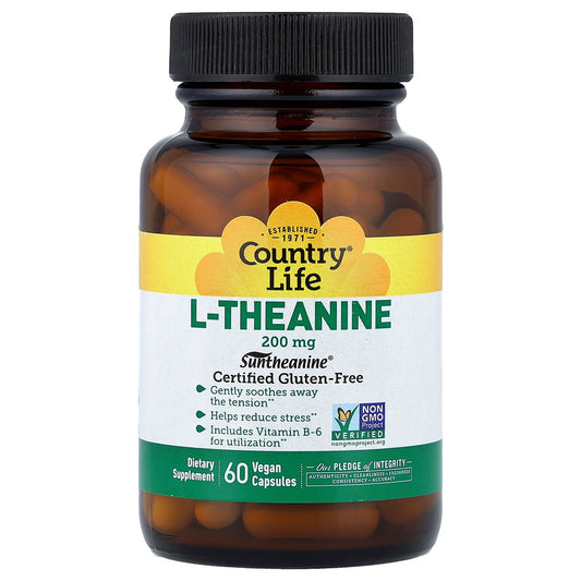 Country Life, L-Theanine, 200 mg, 60 Vegan Capsules