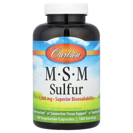 Carlson, MSM Sulfur, 180 Vegetarian Capsules